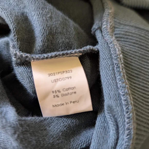 Universal Standard Boat Neck Raglan Sweatshirt 4XS NWT Teal Zip Detail - Picture 3 of 4